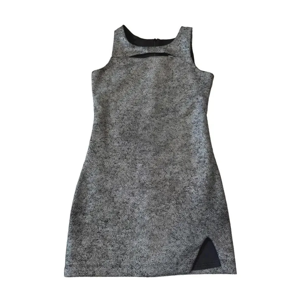 By‎ Debra Black & Silver Sparkle Keyhole Sheath Dress Size Small (8-10)